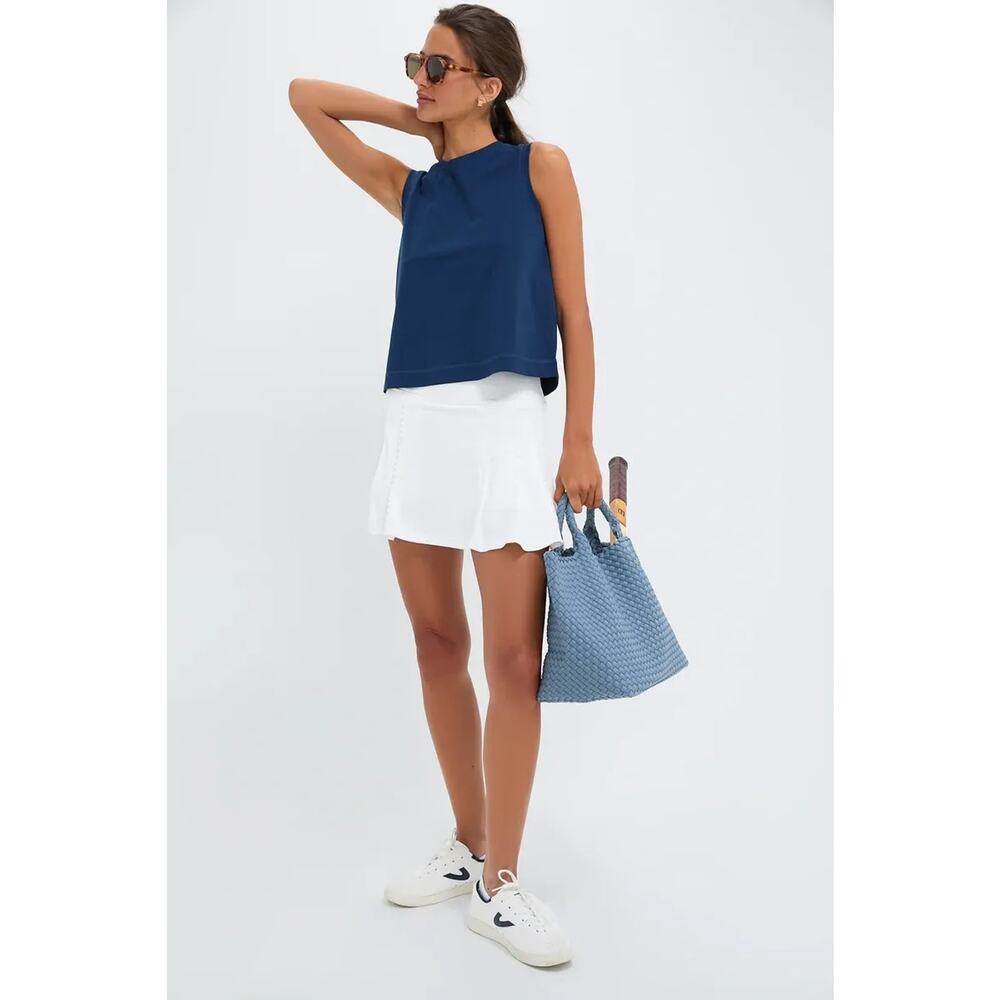 Tuckernuck Sport Tank Top Womens Small Blue Crew Neck Sleeveless Tennis Athletic